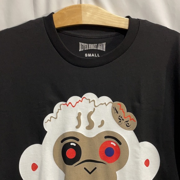 Men’s never broke again monkey black T-shirt - Picture 3 of 4